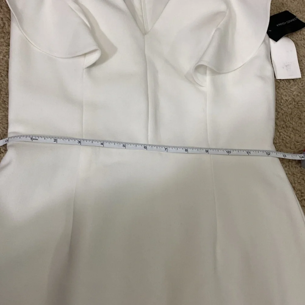 French Connection NWT white ruffle mini cocktail dress size 2 - Picture 5 of 9